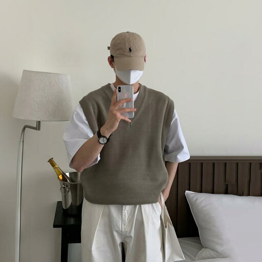秋冬 コーデ メンズ 服 シンプル ファッション オシャレ 大人 かっこいい 大きいサイズ ストリート 紳士服 カーキ Vネック セーター フレンド ハイエンド ベスト 秋冬 コーデ メンズ 服 シンプル ファッション オシャレ 大人 かっこいい 大きいサイズ ストリート 紳士服 カーキ Vネック セーター フレンド ハイエンド ベスト
