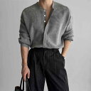 秋冬 コーデ メンズ 服 シンプル ファッション オシャレ 大人 かっこいい 大きいサイズ ストリート 紳士服 ラウンドネックニット カーディガン ダーク ラグラン スリーブ エレガント セーター カジュアル ジャケット