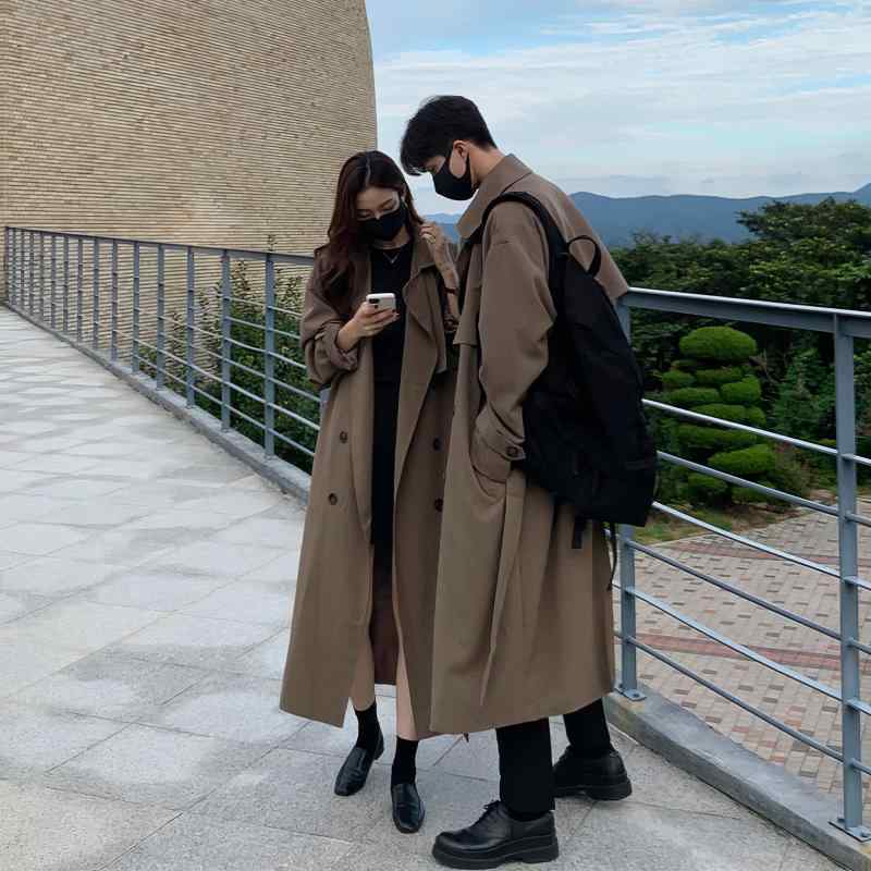 秋冬 コーデ メンズ 服 シンプル ファッション オシャレ 大人 かっこいい 大きいサイズ ストリート 紳士服 ミドル丈 ウインドブレーカー ダブルブレスト 韓国スタイル 英国風 カジュアル ナポリ コート ジャケット