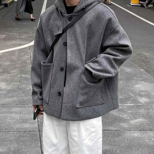 秋 冬 コーデ メンズ 服 シンプル ファッション オシャレ 大人 かっこいい 大きいサイズ ストリート 紳士服 グレー フード付き ウインドブレーカー 英国風 レトロ 大きいポケット ウール コート 秋 冬 コーデ メンズ 服 シンプル ファッション オシャレ 大人 かっこいい 大きいサイズ ストリート 紳士服 グレー フード付き ウインドブレーカー 英国風 レトロ 大きいポケット ウール コート