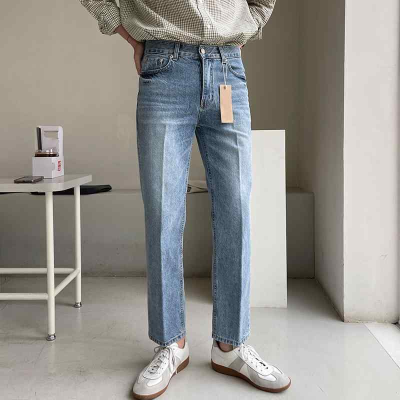 秋冬 コーデ メンズ 服 シンプル ファッション オシャレ 大人 かっこいい 大きいサイズ ストリート 紳士服 ジーンズ 快適 ゆったり ハイエンド シンプル 韓国スタイル ストレート 九分丈 パンツ