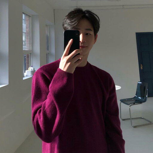 秋冬 コーデ メンズ 服 シンプル ファッション オシャレ 大人 かっこいい 大きいサイズ ストリート 紳士服 ダークパープル セーター 韓国スタイル インナー 秋冬 コーデ メンズ 服 シンプル ファッション オシャレ 大人 かっこいい 大きいサイズ ストリート 紳士服 ダークパープル セーター 韓国スタイル インナー