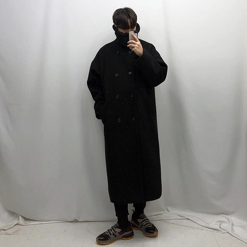 秋冬 コーデ メンズ 服 シンプル ファッション オシャレ 大人 かっこいい 大きいサイズ ストリート 紳士服 ハイネック ウール コート ..