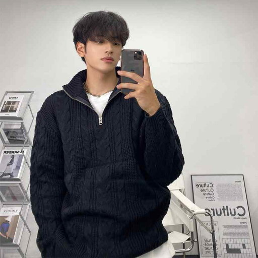 秋冬 コーデ メンズ 服 シンプル ファッション オシャレ 大人 かっこいい 大きいサイズ ストリート 紳士服 レトロ セーター ハイエンド ハイネック ハーフ ジップ セーター カレッジ ジャケット 秋冬 コーデ メンズ 服 シンプル ファッション オシャレ 大人 かっこいい 大きいサイズ ストリート 紳士服 レトロ セーター ハイエンド ハイネック ハーフ ジップ セーター カレッジ ジャケット