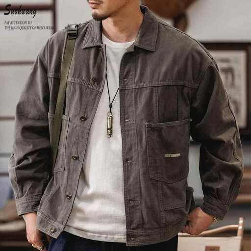 秋冬 コーデ メンズ 服 シンプル ファッション オシャレ 大人 かっこいい 大きいサイズ ストリート 紳士服 アメリカン レトロ ワークジャケット トップス ジャケット デニムジャケット 秋冬 コーデ メンズ 服 シンプル ファッション オシャレ 大人 かっこいい 大きいサイズ ストリート 紳士服 アメリカン レトロ ワークジャケット トップス ジャケット デニムジャケット