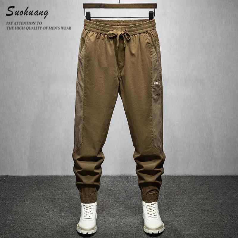 秋冬 コーデ メンズ 服 シンプル ファッション オシャレ 大人 かっこいい 大きいサイズ ストリート 紳士服 アメリカン レトロ カーキ ハイエンド カジュアル ロング パンツ