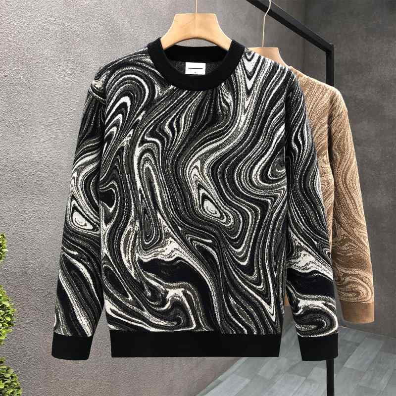 秋冬 コーデ メンズ 服 シンプル ファッション オシャレ 大人 かっこいい 大きいサイズ ストリート 紳士服 ハイエンド セーター ラウンドネック インナー(4)