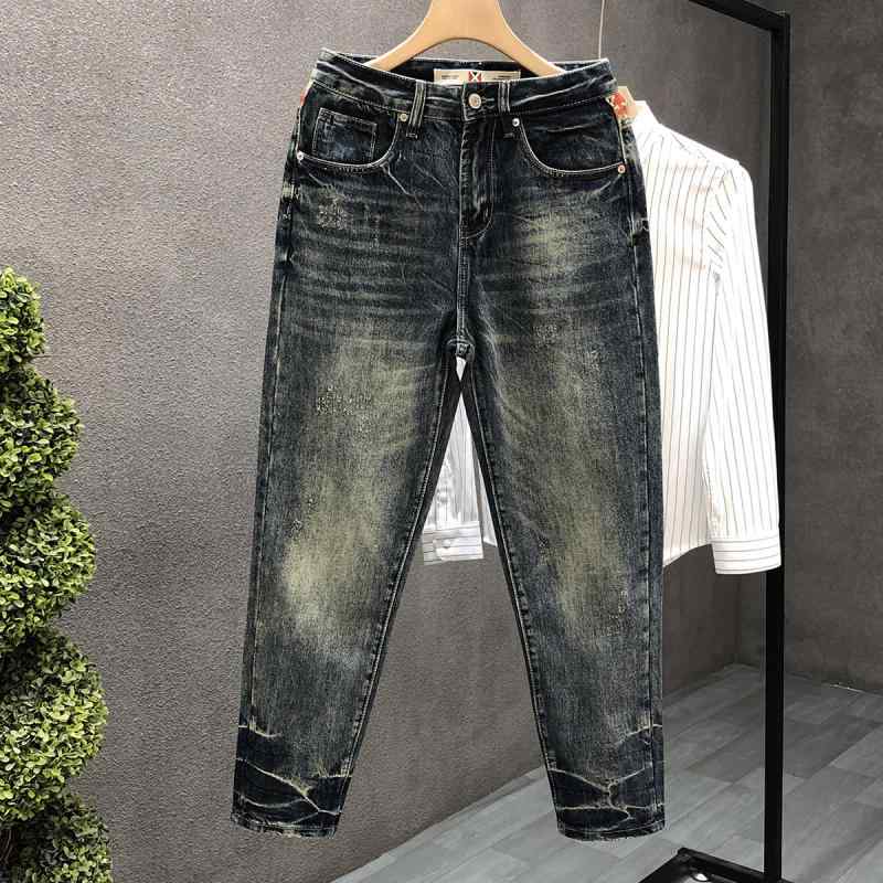 秋冬 コーデ メンズ 服 シンプル ファッション オシャレ 大人 かっこいい 大きいサイズ ストリート 紳士服 ジーンズ ストレート パンツ ハイエンド(4.0)