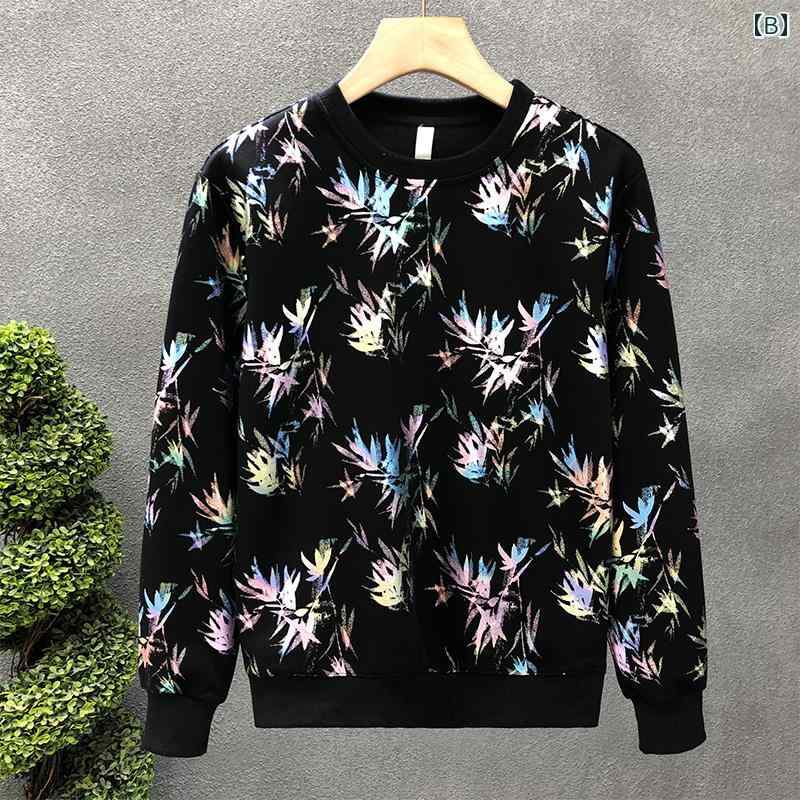 秋冬 コーデ メンズ 服 シンプル ファッション オシャレ 大人 かっこいい 大きいサイズ ストリート 紳士服 プリント ラウンドネック スウェットシャツ トップス 長袖 T シャツ