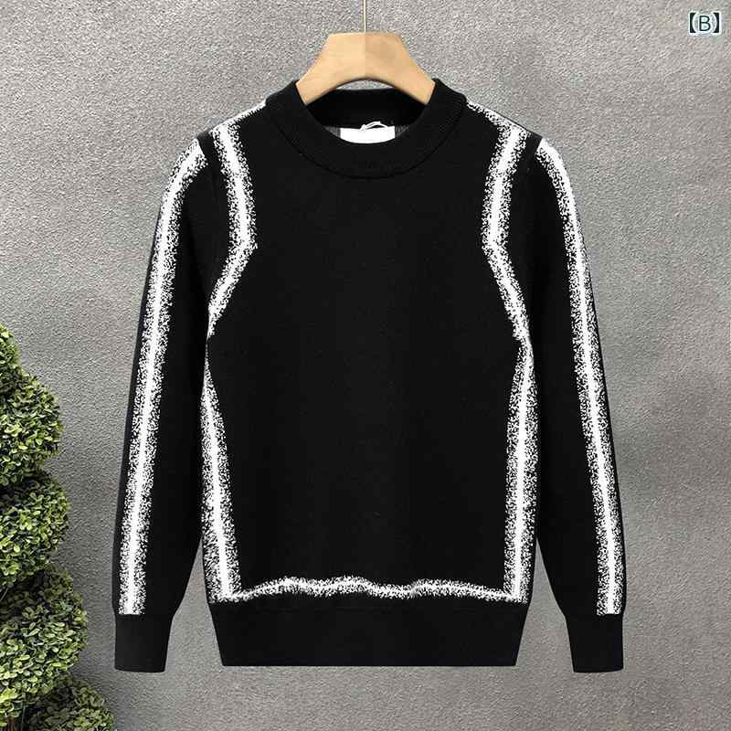 秋冬 コーデ メンズ 服 シンプル ファッション オシャレ 大人 かっこいい 大きいサイズ ストリート 紳士服 ラウンドネック セーター 厚手 シャツ