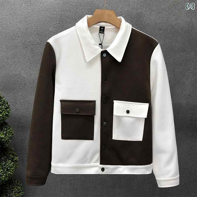 秋冬 コーデ メンズ 服 シンプル ファッション オシャレ 大人 かっこいい 大きいサイズ ストリート 紳士服 ジャケット スリム トップス