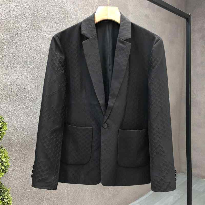 秋冬 コーデ メンズ 服 シンプル ファッション オシャレ 大人 かっこいい 大きいサイズ ストリート 紳士服 ハイエンド 黒 ダーク カジュアル スーツ ジャケット 薄手 トップス 単品