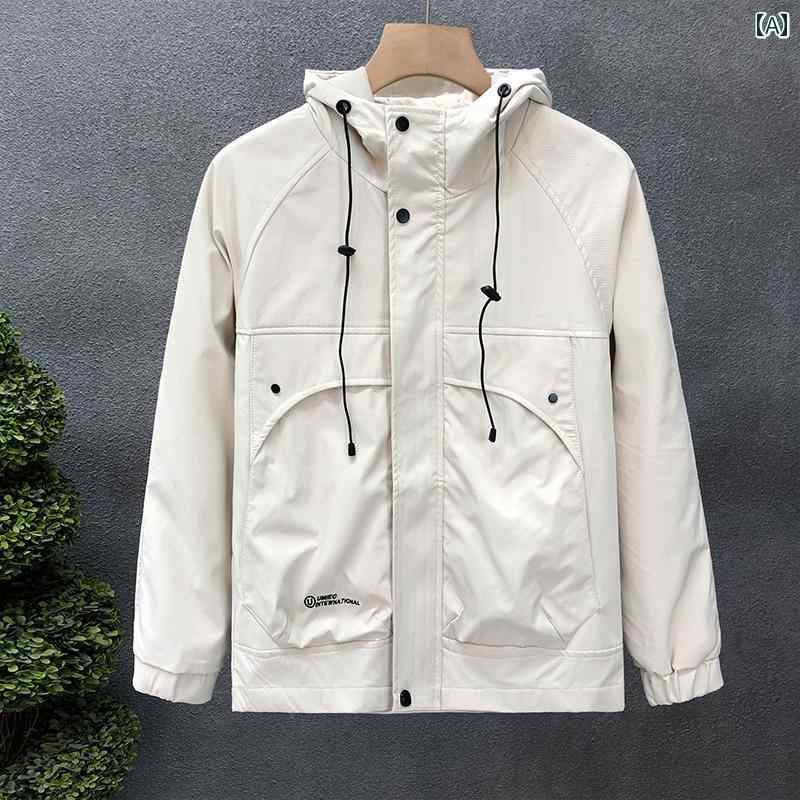 秋冬 コーデ メンズ 服 シンプル ファッション オシャレ 大人 かっこいい 大きいサイズ ストリート 紳士服 ハイエンド カジュアル フード付き ジャケット トップス