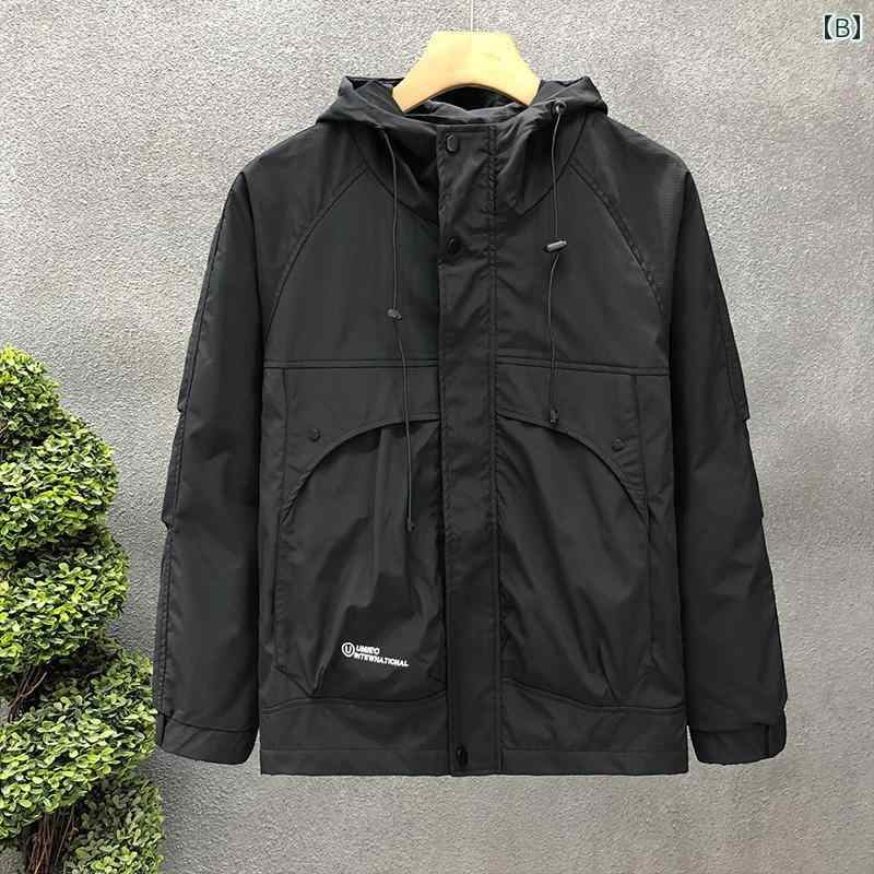 秋冬 コーデ メンズ 服 シンプル ファッション オシャレ 大人 かっこいい 大きいサイズ ストリート 紳士服 ハイエンド カジュアル フード付き ジャケット トップス