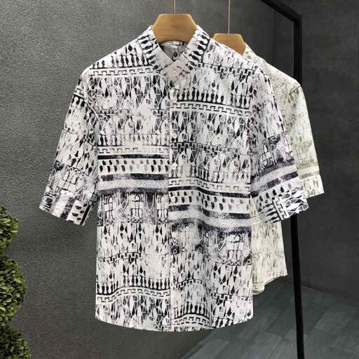 秋冬 コーデ メンズ 服 シンプル ファッション オシャレ 大人 かっこいい 大きいサイズ ストリート 紳士服 プリント 半袖 シャツ スタンドカラー スリム 秋冬 コーデ メンズ 服 シンプル ファッション オシャレ 大人 かっこいい 大きいサイズ ストリート 紳士服 プリント 半袖 シャツ スタンドカラー スリム