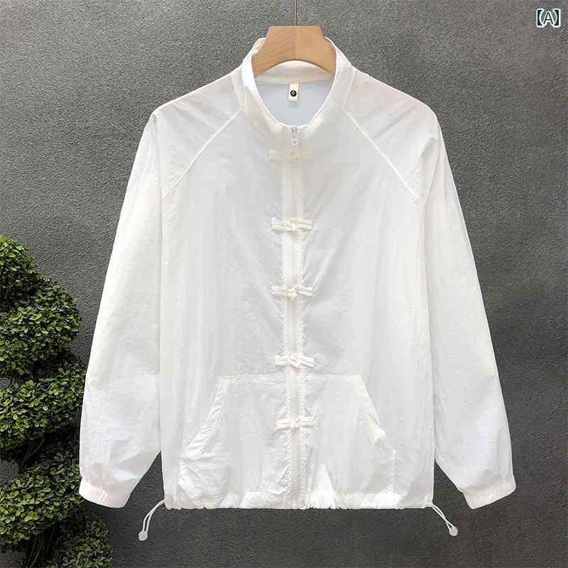 秋冬 コーデ メンズ 服 シンプル ファッション オシャレ 大人 かっこいい 大きいサイズ ストリート 紳士服 薄手 白 日焼け防止 服 ジャケット アウトドア 釣り