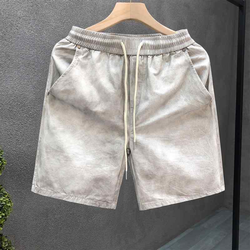 秋冬 コーデ メンズ 服 シンプル ファッション オシャレ 大人 かっこいい 大きいサイズ ストリート 紳士服 ハイエンド シルバーグレー カジュアル パンツ 五分丈 ミッド