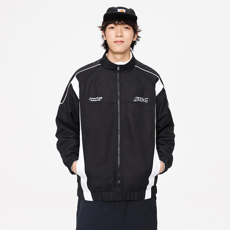 秋冬 コーデ メンズ 服 シンプル ファッション オシャレ 大人 かっこいい 大きいサイズ ストリート 紳士服 ステッチ スタンドカラー レーシングスーツ ジャケット アメリカン ストリート 快適 カジュアル