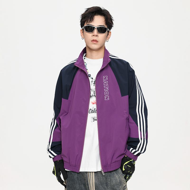 秋冬 コーデ メンズ 服 シンプル ファッション オシャレ 大人 かっこいい 大きいサイズ ストリート 紳士服 スタンドカラー カジュアル ジャケット ゆったり コットン オックスフォード レトロ スポーツ