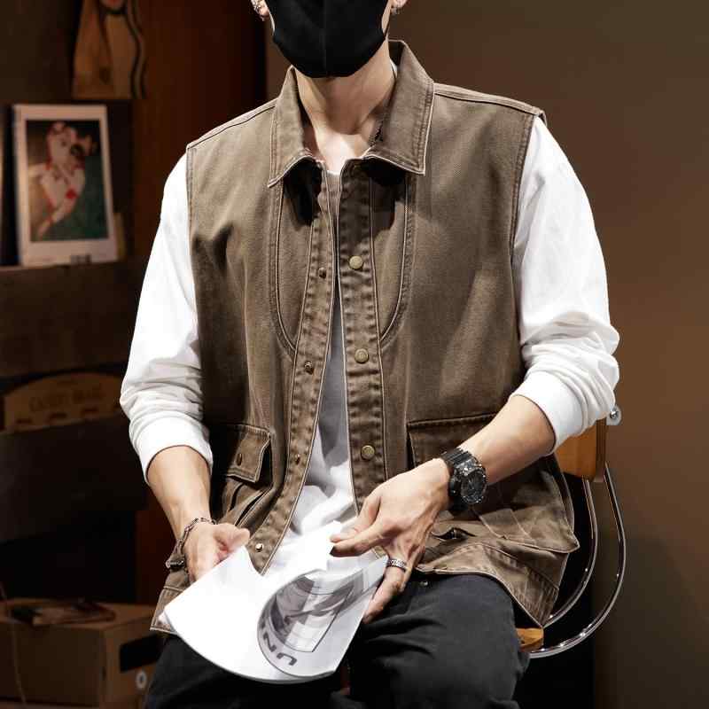 秋冬 コーデ メンズ 服 シンプル ファッション オシャレ 大人 かっこいい 大きいサイズ ストリート 紳士服 アメリカン ヘビー レトロ ワークウェア ベスト マウンテン アウトドア タクティカル ジャケット