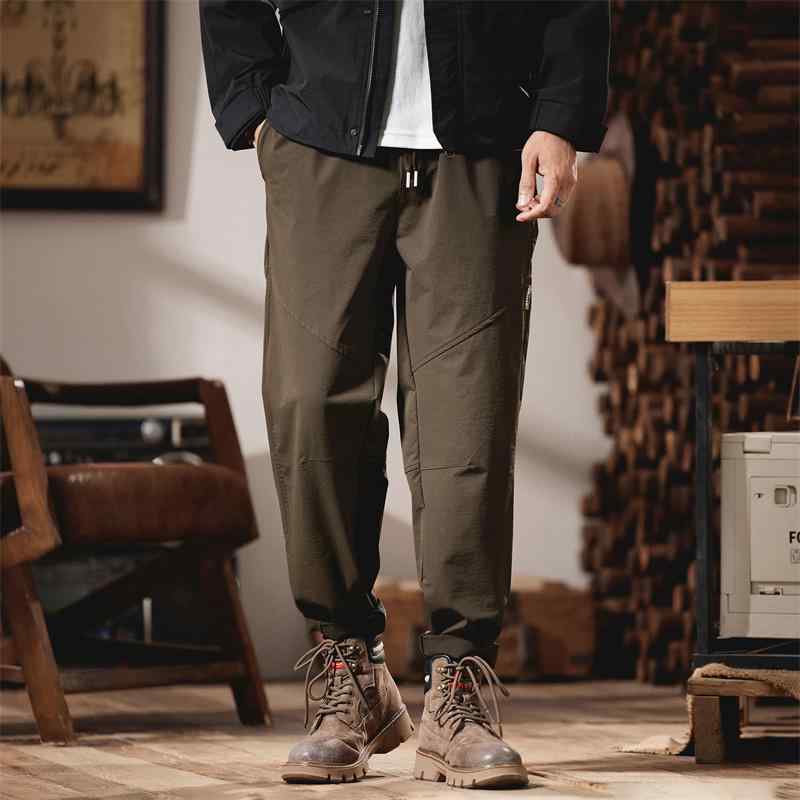 秋冬 コーデ メンズ 服 シンプル ファッション オシャレ 大人 かっこいい 大きいサイズ ストリート 紳士服 アメリカン ンス ストレート カジュアル パンツ ソリッドカラー ステッチ レトロ ロング