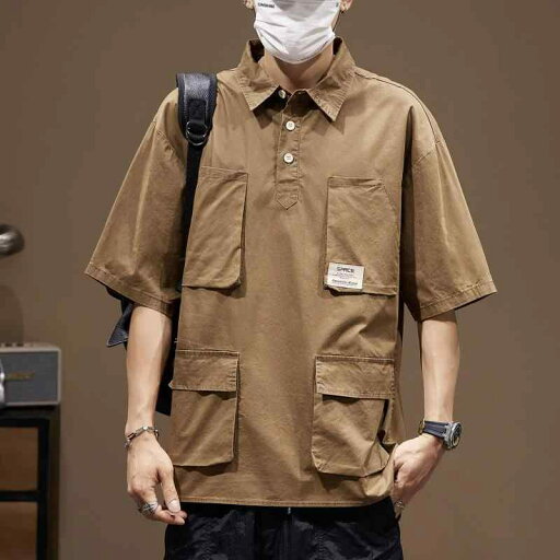 秋冬 コーデ メンズ 服 シンプル ファッション オシャレ 大人 かっこいい 大きいサイズ ストリート 紳士服 アメリカン レトロ マルチ ポケット ポロシャツ ワークシャツ 半袖 シャツ 秋冬 コーデ メンズ 服 シンプル ファッション オシャレ 大人 かっこいい 大きいサイズ ストリート 紳士服 アメリカン レトロ マルチ ポケット ポロシャツ ワークシャツ 半袖 シャツ