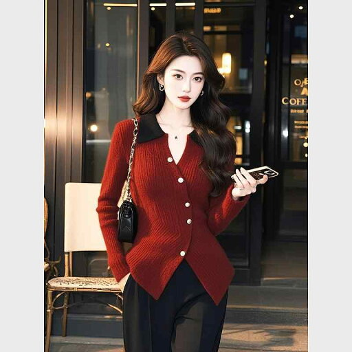 秋服 レディース ファッション オシャレ カワイイ シンプル 大人カワイイ 大きいサイズ ハイエンド インナー セーター 赤 トップス 秋服 レディース ファッション オシャレ カワイイ シンプル 大人カワイイ 大きいサイズ ハイエンド インナー セーター 赤 トップス