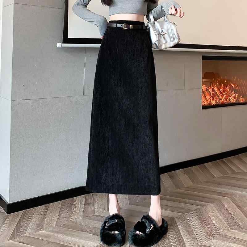 秋服 レディース ファッション オシャレ カワイイ シンプル 大人カワイイ 大きいサイズ コーデュロイスカート ストレート ハイウエスト..