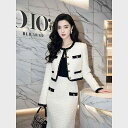 秋服 レディース ファッション オシャレ カワイイ シンプル 大人カワイイ 大きいサイズ ハイエンド お姫様 フレグランス ジャケット スカート スーツ セット...