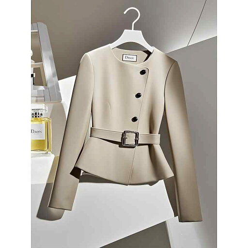 秋服 レディース ファッション オシャレ カワイイ シンプル 大人カワイイ 大きいサイズ ライト グレー ジャケット ハイエンド ウエスト トップス 秋服 レディース ファッション オシャレ カワイイ シンプル 大人カワイイ 大きいサイズ ライト グレー ジャケット ハイエンド ウエスト トップス