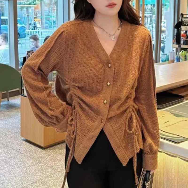 秋服 レディース ファッション オシャレ カワイイ シンプル 大人カワイイ 大きいサイズ ニットカーディガン ジャケット Vネック アウター セーター トップス