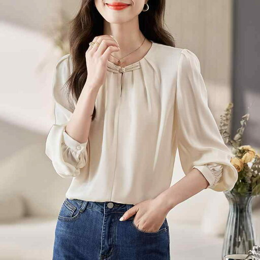 シフォン シャツ ハイエンド トップス 長袖 シャツ シフォン シャツ ハイエンド トップス 長袖 シャツ