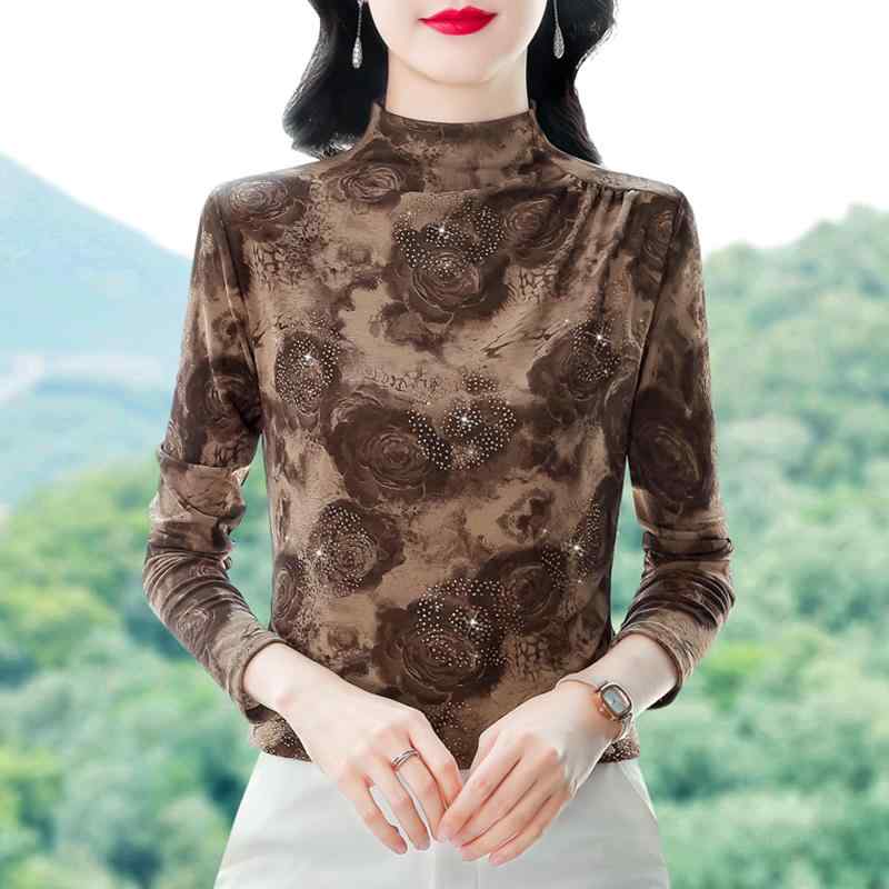 秋服 レディース ファッション オシャレ カワイイ シンプル 大人カワイイ 大きいサイズ ニット T シャツ ハーフ タートルネック スタイリッシュ インナー 長袖 トップス