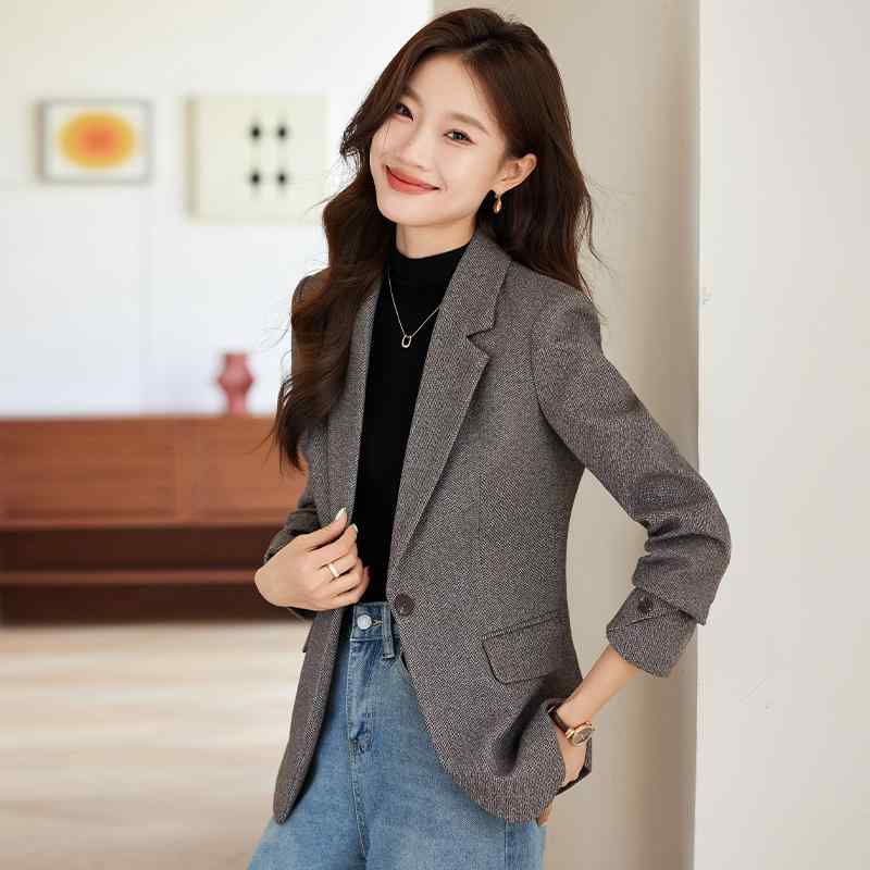 Rakuten - 秋服 レディース ファッション オシャレ カワイイ シンプル 大人カワイイ 大きいサイズ エコ レザー カジュアル ハイエンド トップス 厚手 スーツ