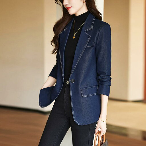 秋服 レディース ファッション オシャレ カワイイ シンプル 大人カワイイ 大きいサイズ レトロ スーツ ジャケット デニム スーツ トップス 秋服 レディース ファッション オシャレ カワイイ シンプル 大人カワイイ 大きいサイズ レトロ スーツ ジャケット デニム スーツ トップス