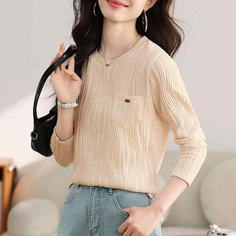 秋服 レディース ファッション オシャレ カワイイ シンプル 大人カワイイ 大きいサイズ ニット 長袖 T シャツ トップス