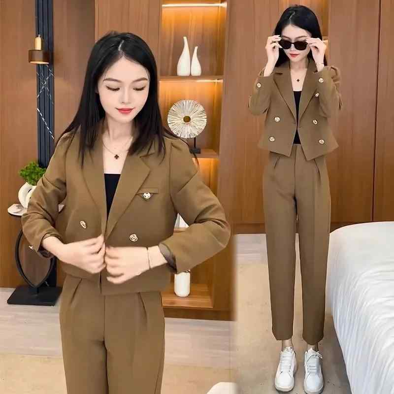 秋服 レディース ファッション オシャレ カワイイ シンプル 大人カワイイ 大きいサイズ エコ レザー ハイエンド スーツ セットアップ 可能