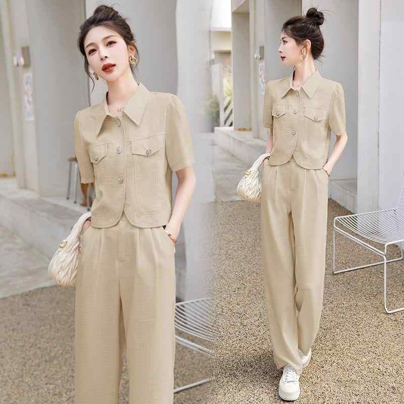Wear （Martial Arts） - 秋服 レディース ファッション オシャレ カワイイ シンプル 大人カワイイ 大きいサイズ スーツ 軽 ワイド レッグ パンツ セットアップ 可能 ストレート