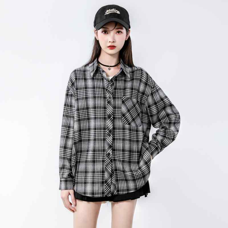 秋服 レディース ファッション オシャレ カワイイ シンプル 大人カワイイ 大きいサイズ 厚手 チェック柄 レトロ シャツ OL トップス 長袖 ジャケット