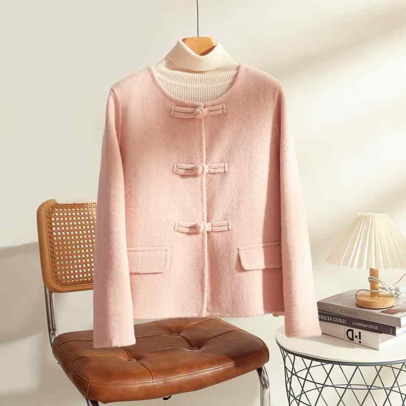 Rakuten - 秋服 レディース ファッション オシャレ カワイイ シンプル 大人カワイイ 大きいサイズ ウール コート ベルベット
