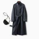 秋服 レディース ファッション オシャレ カワイイ シンプル 大人カワイイ 大きいサイズ ハイエンド コート ロング スタンドカラー ボタン フレンチ ウール