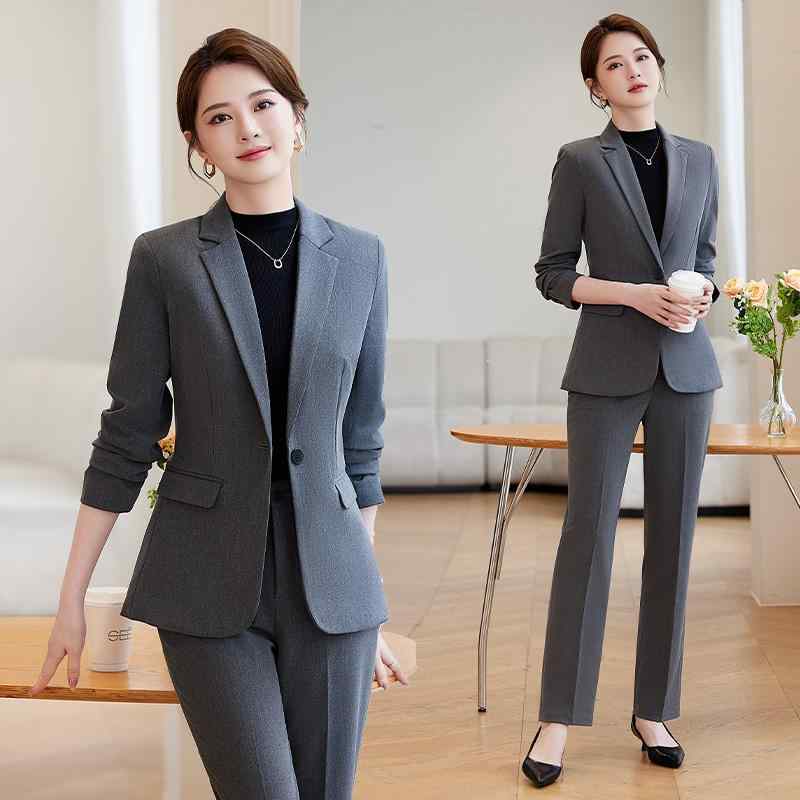 Rakuten - 秋服 レディース ファッション オシャレ カワイイ シンプル 大人カワイイ 大きいサイズ グレー フォーマル スーツ 通勤ウェア ウェア ジャケット フォーマル