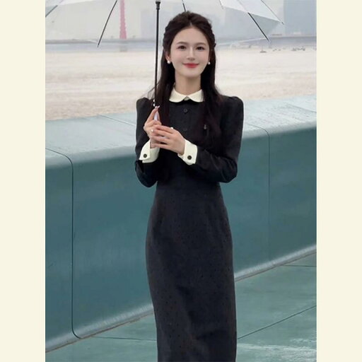 秋服 レディース ファッション オシャレ カワイイ シンプル 大人カワイイ 大きいサイズ フレンチ フォーマル シック ハイエンド 黒 ウエスト ドレス 秋服 レディース ファッション オシャレ カワイイ シンプル 大人カワイイ 大きいサイズ フレンチ フォーマル シック ハイエンド 黒 ウエスト ドレス