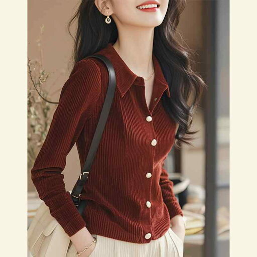 秋服 レディース ファッション オシャレ カワイイ シンプル 大人カワイイ 大きいサイズ ハイエンド トップス 赤 コーデュロイ シャツ 秋服 レディース ファッション オシャレ カワイイ シンプル 大人カワイイ 大きいサイズ ハイエンド トップス 赤 コーデュロイ シャツ