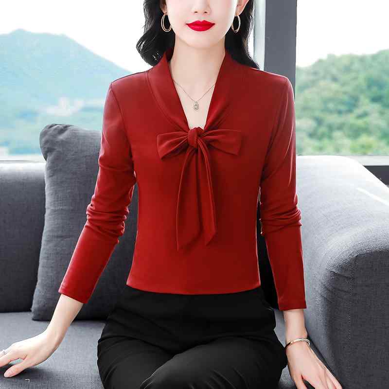 秋服 レディース ファッション オシャレ カワイイ シンプル 大人カワイイ 大きいサイズ フレンチ Vネック 長袖 T シャツ ベルベット 厚手 インナー トップス