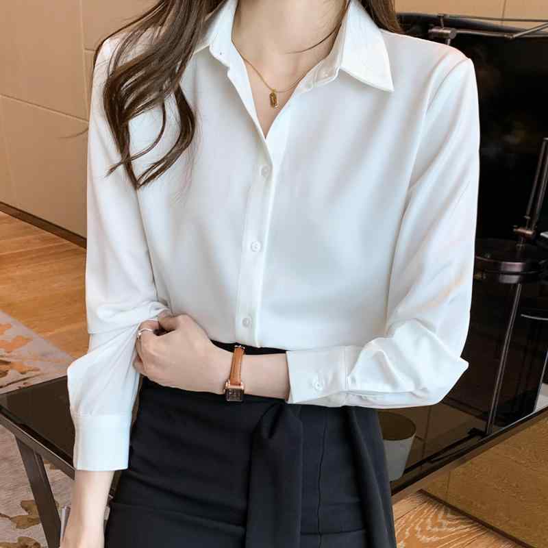 乐天商城 - 秋服 レディース ファッション オシャレ カワイイ シンプル 大人カワイイ 大きいサイズ スリム シャツ ライト サテン トップス シルケット ハイエンド ベース