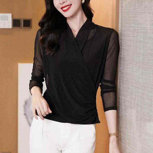 秋服 レディース ファッション オシャレ カワイイ シンプル 大人カワイイ 大きいサイズ フレンチ メッシュ Vネック 長袖 T シャツ ベルベット 厚手 レイヤリング インナー トップス 秋服 レディース ファッション オシャレ カワイイ シンプル 大人カワイイ 大きいサイズ フレンチ メッシュ Vネック 長袖 T シャツ ベルベット 厚手 レイヤリング インナー トップス