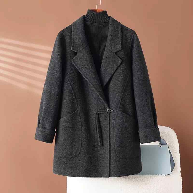 Rakuten - 秋服 レディース ファッション オシャレ カワイイ シンプル 大人カワイイ 大きいサイズ ウール コート ハイエンド ウエスタン