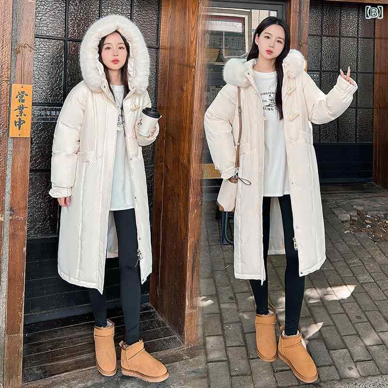 秋服 レディース ファッション オシャレ カワイイ シンプル 大人カワイイ 大きいサイズ ダウン ジャケット ミドル丈 韓国スタイル 綿 コート