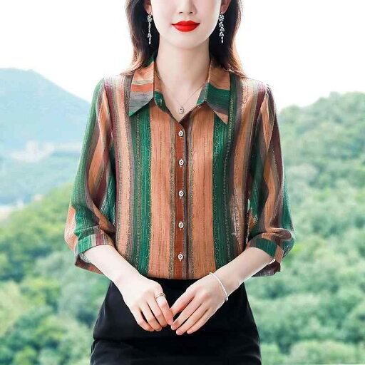 秋服 レディース ファッション オシャレ カワイイ シンプル 大人カワイイ 大きいサイズ 服 ポロ カラー 七分袖 シャツ ゆったり プリント トップス 秋服 レディース ファッション オシャレ カワイイ シンプル 大人カワイイ 大きいサイズ 服 ポロ カラー 七分袖 シャツ ゆったり プリント トップス